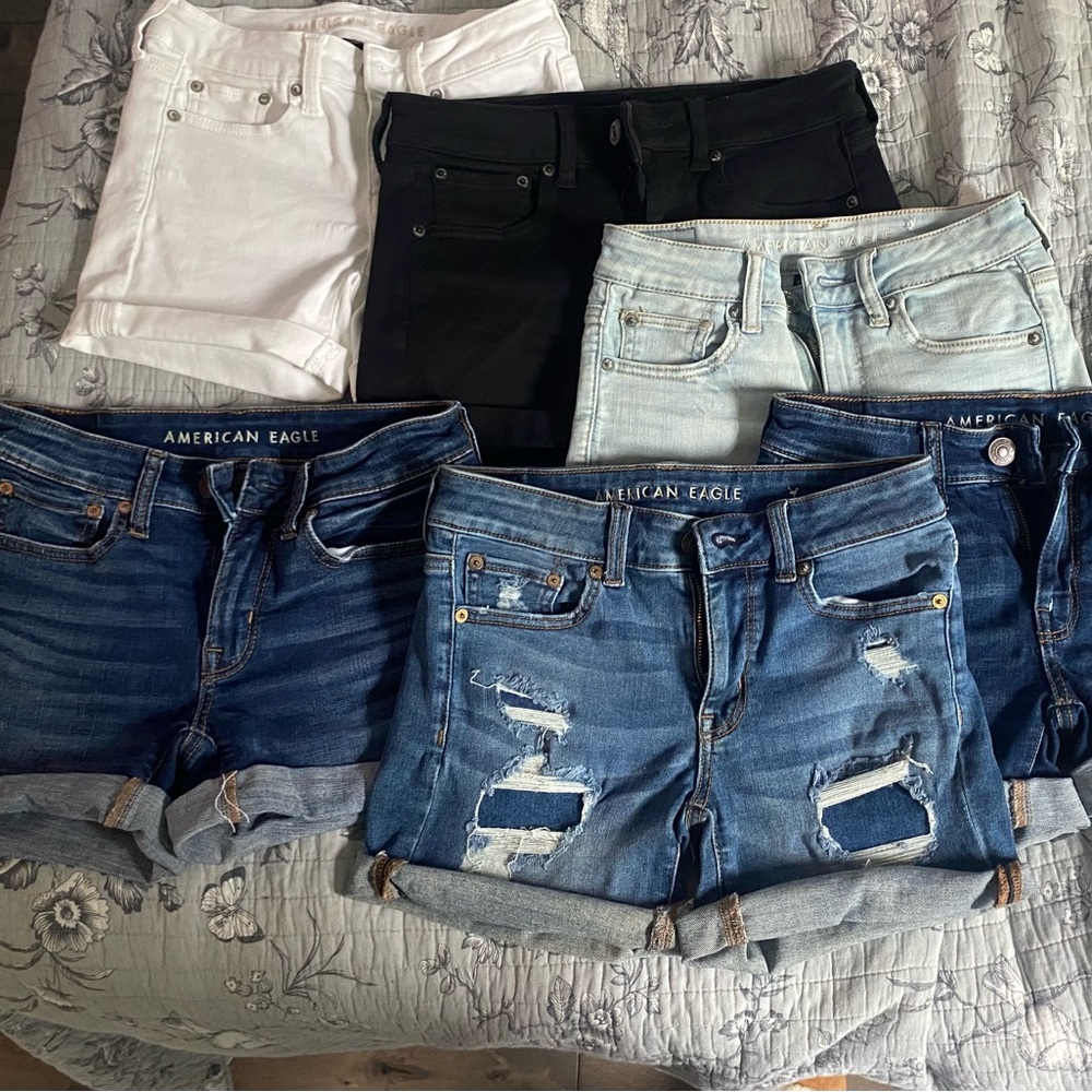 LOT of 6 pairs - all size 2 American Eagle Jean shorts. $40 total for 6 pairs